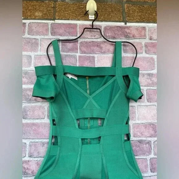 House of CB Caltina Bandage Mesh Bardot Cut out Mini Dress Size Small - Picture 4 of 13